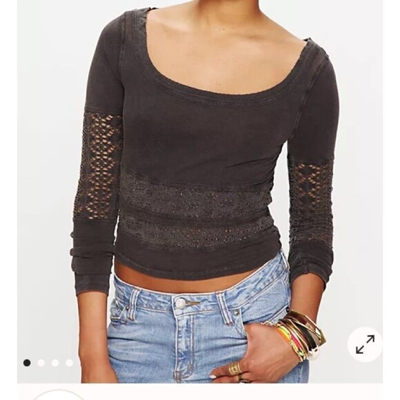 Free People Girlie Greaser Top xs - Picture 1 of 6